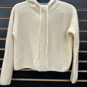 Joie 100% Cashmere Cream Hoodie Sweater SZ S